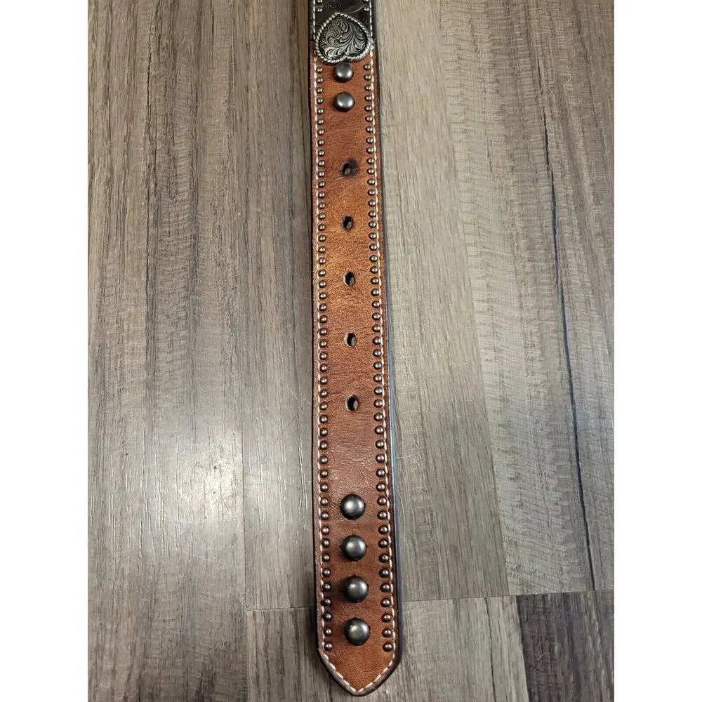 Ariat Heart Medallion Girls Belt Heart Conchos Embossed Western Cowgirl Size 24